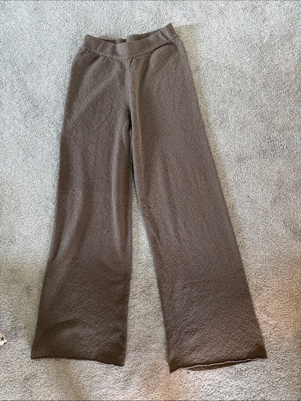 Wide Leg Knit Pants in Chocolate Brown
